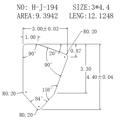 Wedge Wire H-J-194 drawing H-J-194