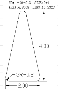 Triangular Wire SJ-013 drawing SJ-013