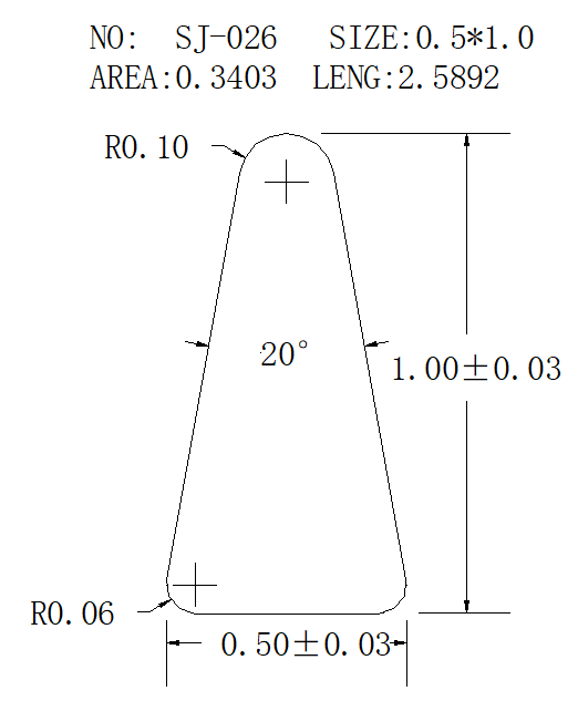 Triangular Wire SJ-026 drawing SJ-026