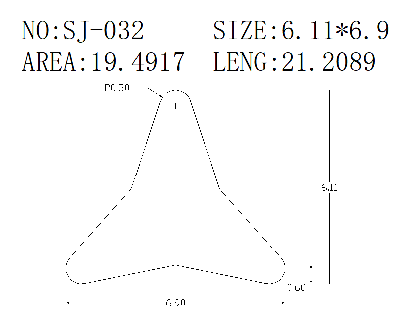 Triangular Wire SJ-032 drawing SJ-032