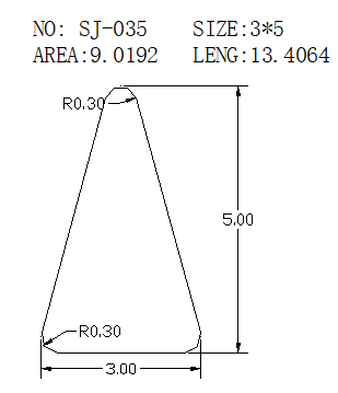 Triangular Wire SJ-035 drawing SJ-035