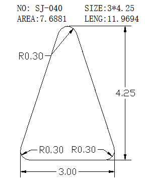 Triangular Wire SJ-040 drawing SJ-040