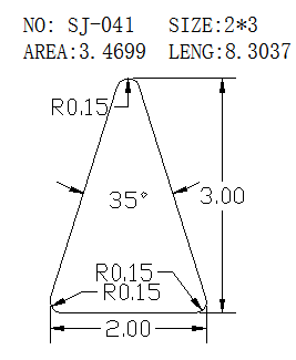 Triangular Wire SJ-041 drawing SJ-041