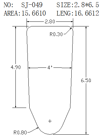 Triangular Wire SJ-049 drawing SJ-049