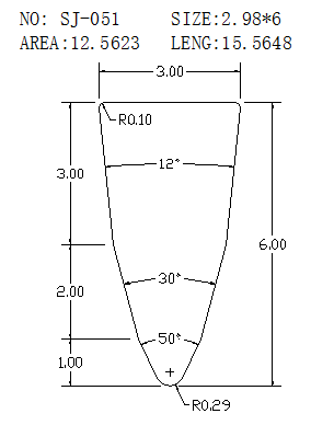 Triangular Wire SJ-051 drawing SJ-051