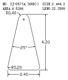 Triangular Wire SJ-057 drawing SJ-057
