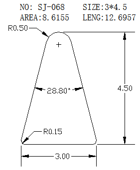Triangular Wire SJ-068 drawing SJ-068
