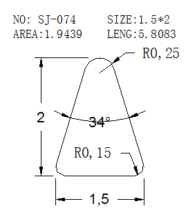 Triangular Wire SJ-074 drawing SJ-074