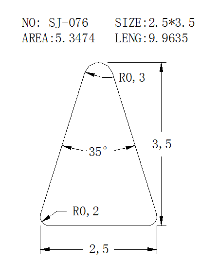 Triangular Wire SJ-076 drawing SJ-076