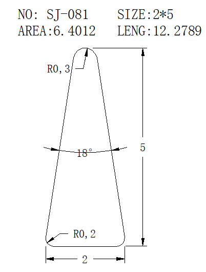 Triangular Wire SJ-081 drawing SJ-081
