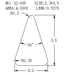 Triangular Wire SJ-085 drawing SJ-085