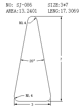 Triangular Wire SJ-086 drawing SJ-086