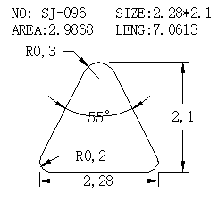 Triangular Wire SJ-096 drawing SJ-096