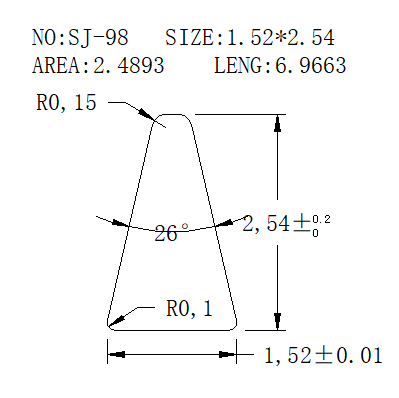 Triangular Wire SJ-098 drawing SJ-098