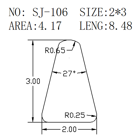 Triangular Wire SJ-106 drawing SJ-106
