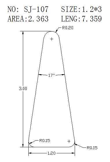 Triangular Wire SJ-107 drawing SJ-107