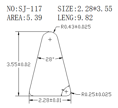 Triangular Wire SJ-117 drawing SJ-117