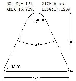 Triangular Wire SJ-121 drawing SJ-121