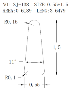 Triangular Wire SJ-138 drawing SJ-138
