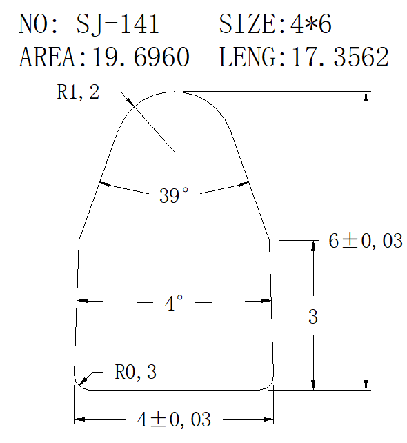 Wedge Wire SJ-141 drawing SJ-141