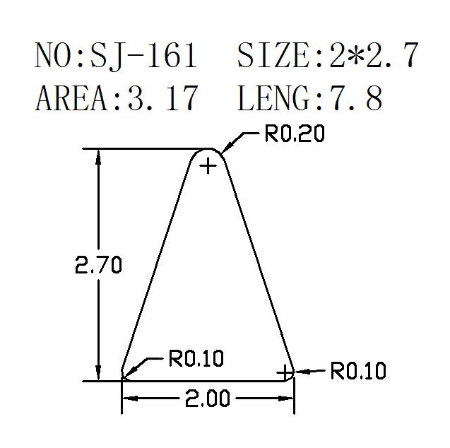 Triangular Wire SJ-161 drawing SJ-161