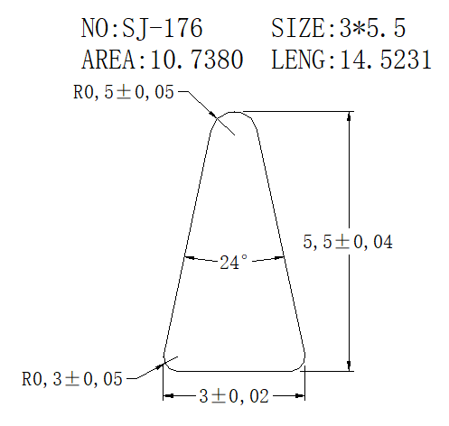 Triangular Wire SJ-176 drawing SJ-176