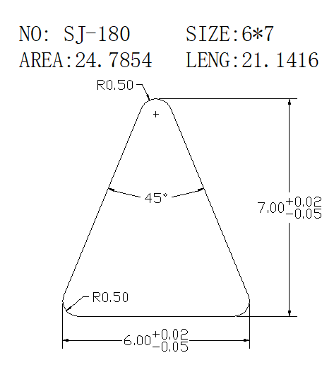 Triangular Wire SJ-180 drawing SJ-180