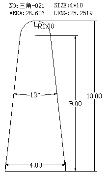 Triangular Wire SJ-021 drawing SJ-021