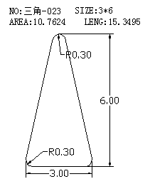 Triangular Wire SJ-023 drawing SJ-023