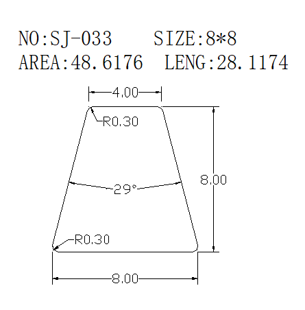 Wedge Wire SJ-033 drawing SJ-033