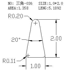 Triangular Wire SJ-036 drawing SJ-036
