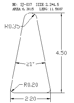 Triangular Wire SJ-037 drawing SJ-037