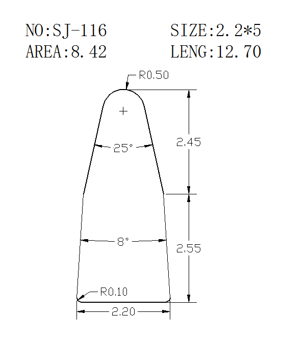 Wedge Wire SJ-116 drawing SJ-116