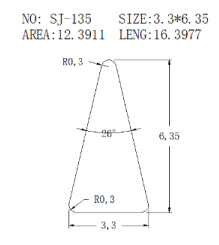 Triangular Wire SJ-135 drawing SJ-135